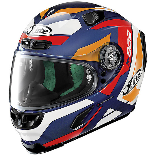 Integral Motorcycle Helmet in X-Lite X-803 Fiber Mastery 031 Imperator Blue
