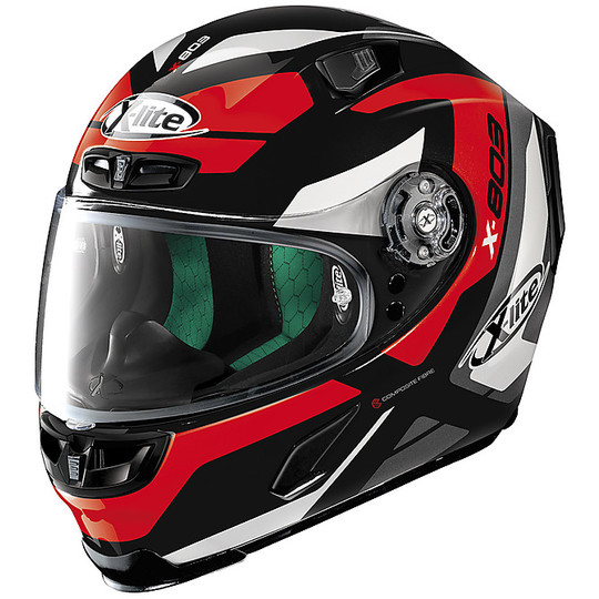 Integral Motorcycle Helmet in X-Lite X-803 Fiber Mastery 032 Glossy Black Red
