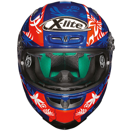 Integral Motorcycle Helmet in X-Lite X-803 Fiber Replica 016 D. Petrucci Cayman Blue