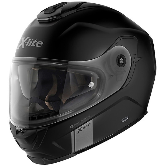 Integral Motorcycle Helmet in X-Lite X-903 Modern Classic Fiber N-Com 104 Matt Black
