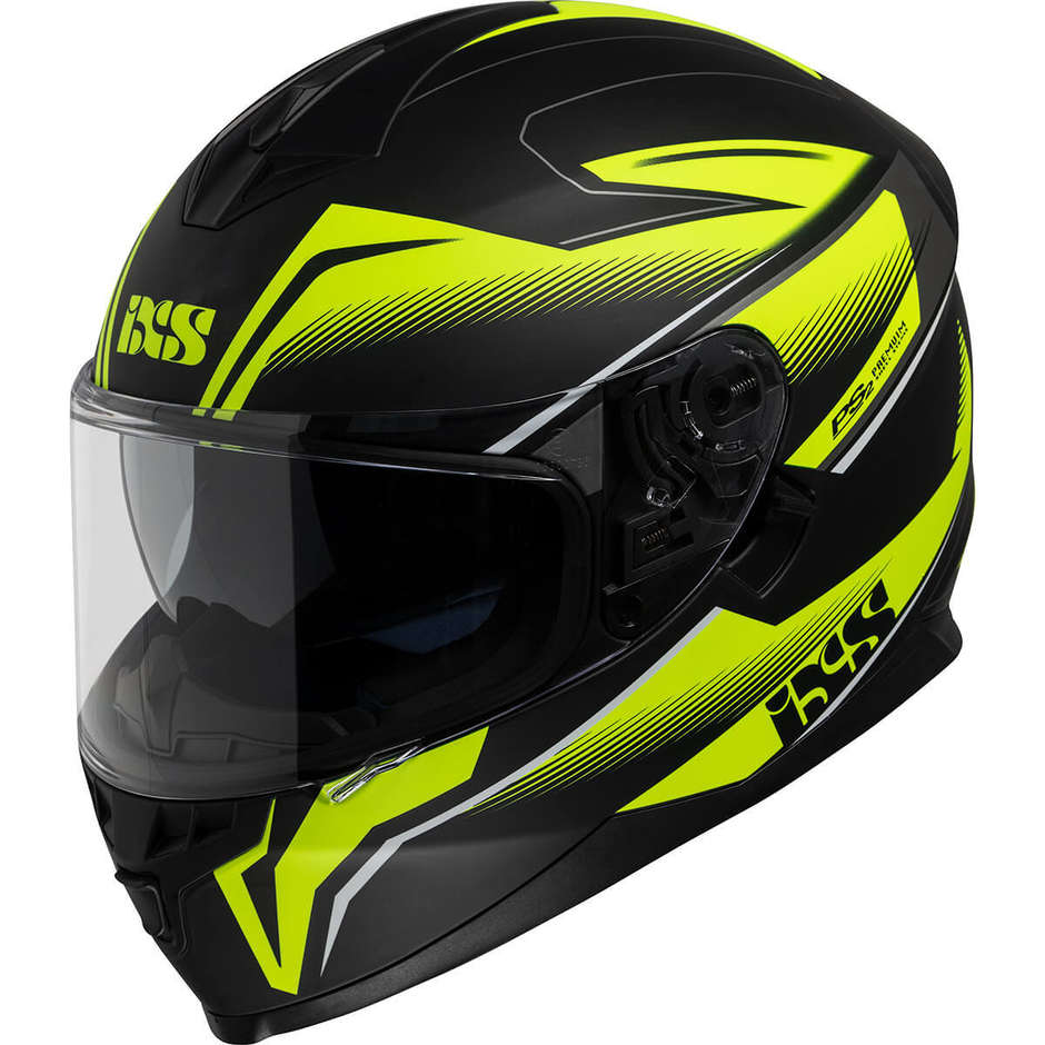 Integral Motorcycle Helmet Ixs 1100 2.3 Matt Black Fluo Yellow