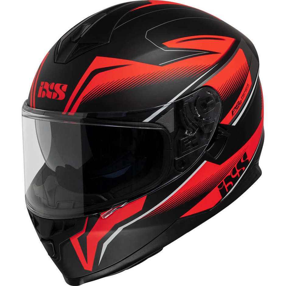 Integral Motorcycle Helmet Ixs 1100 2.3 Matt Black Red