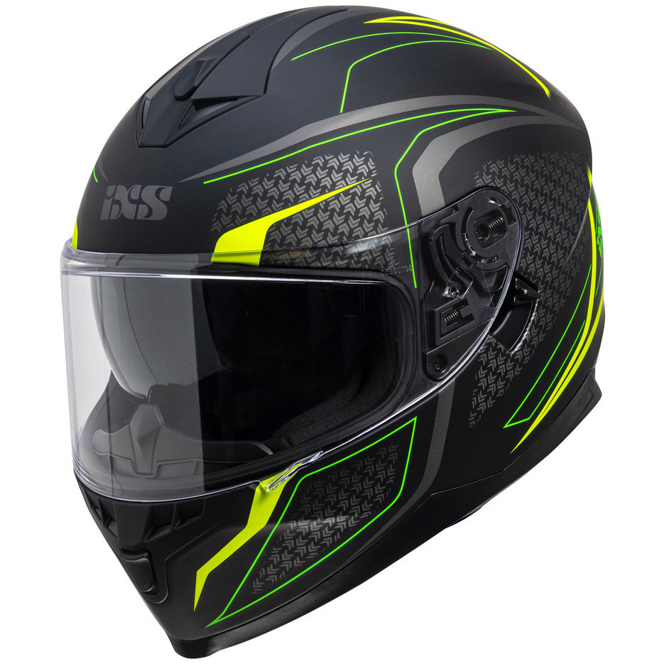 Integral Motorcycle Helmet Ixs 1100 2.4 Matt Black Neon Yellow
