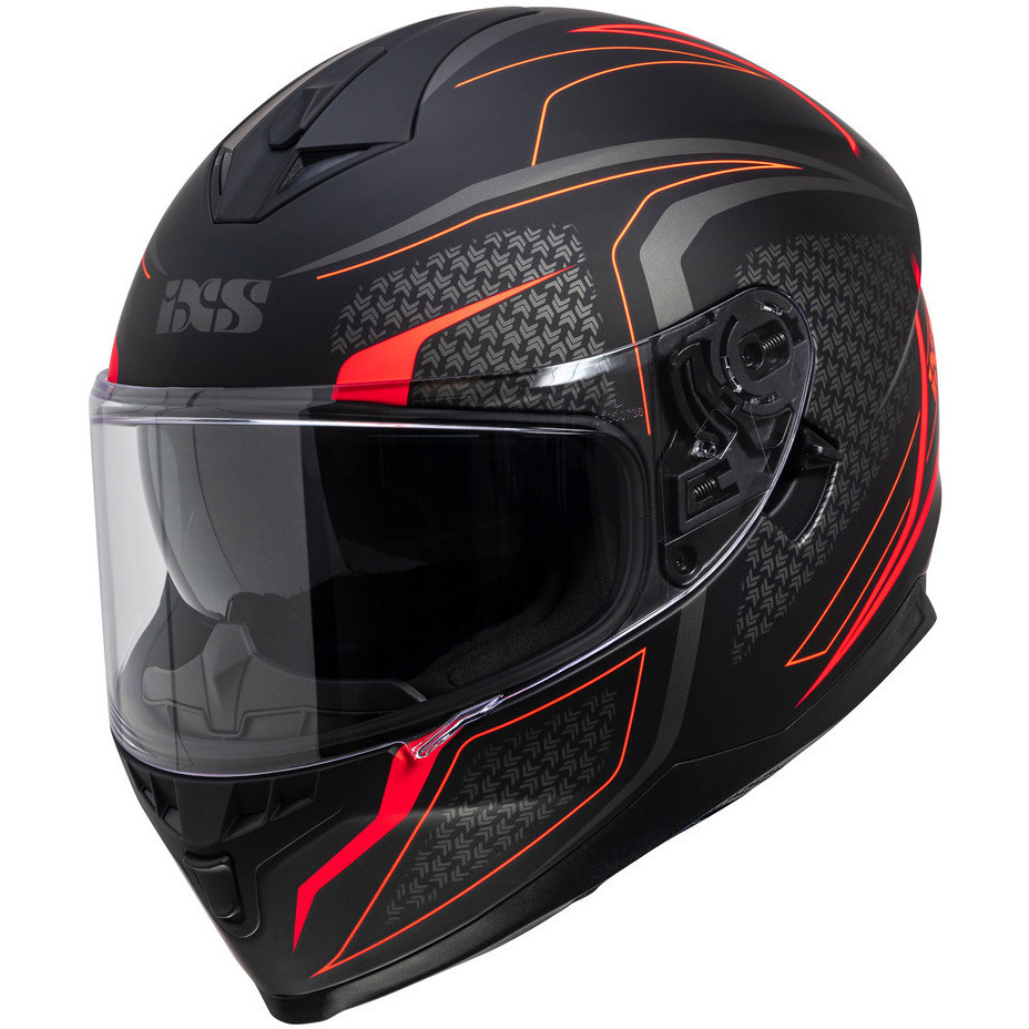 Integral Motorcycle Helmet Ixs 1100 2.4 Matt Black Red