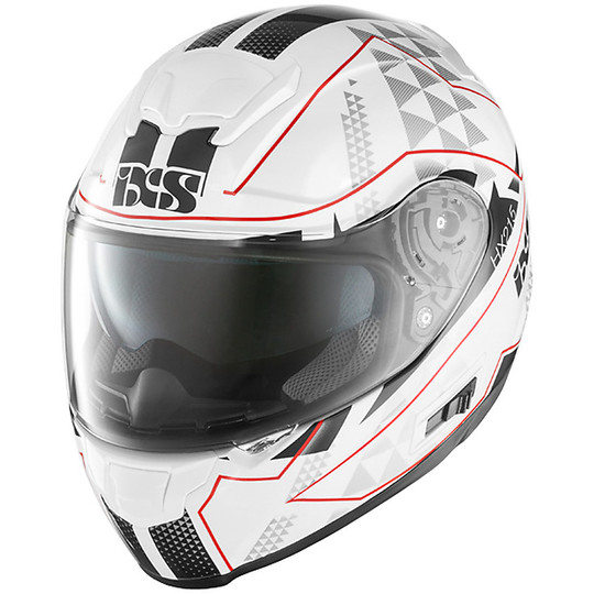 Integral Motorcycle Helmet IXS HX 215 Triangle White Black