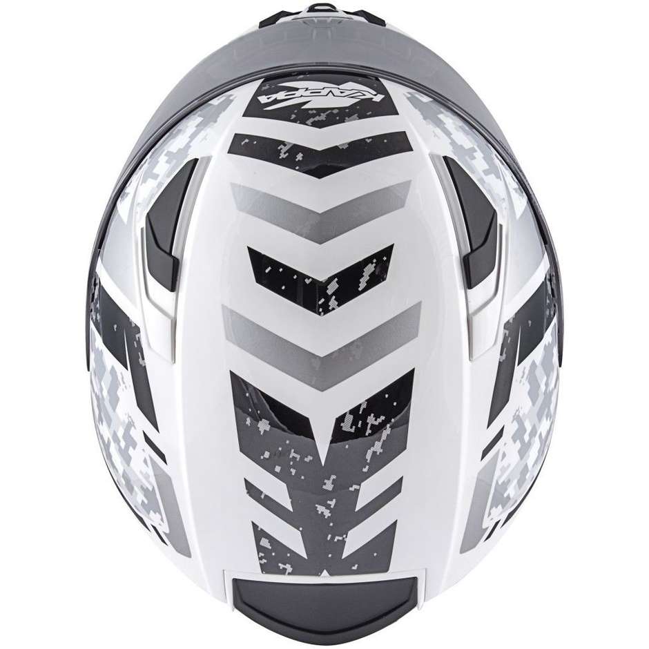Integral Motorcycle Helmet Kappa KV-41 Dallas Pixel Glossy White Black