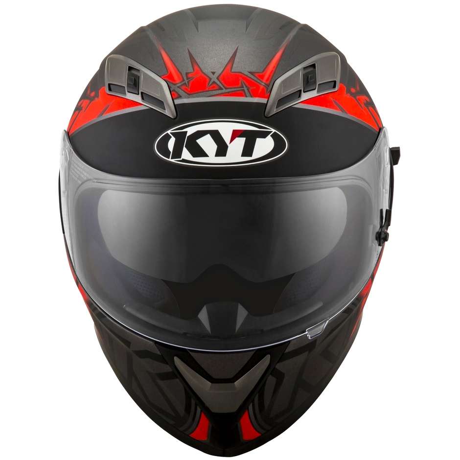 Integral Motorcycle Helmet KYT FALCON 2 RIFT Red Anthracite