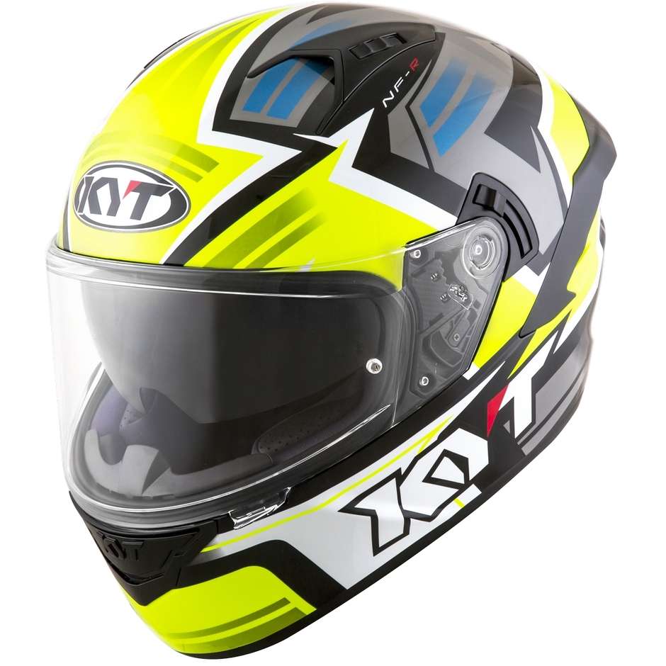 Integral Motorcycle Helmet KYT NF-R ARTWORK Yellow Gray