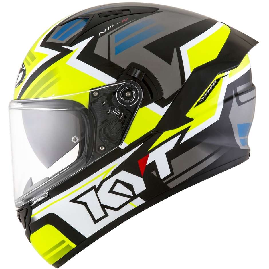 Integral Motorcycle Helmet KYT NF-R ARTWORK Yellow Gray