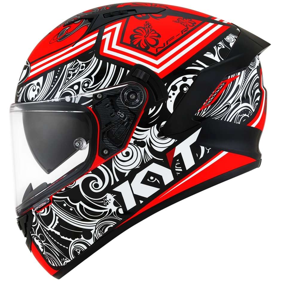 Integral Motorcycle Helmet KYT NF-R STEEL FLOWER Red