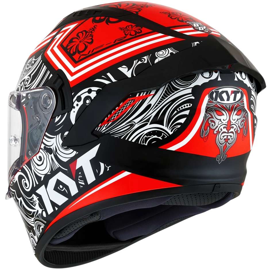 Integral Motorcycle Helmet KYT NF-R STEEL FLOWER Red