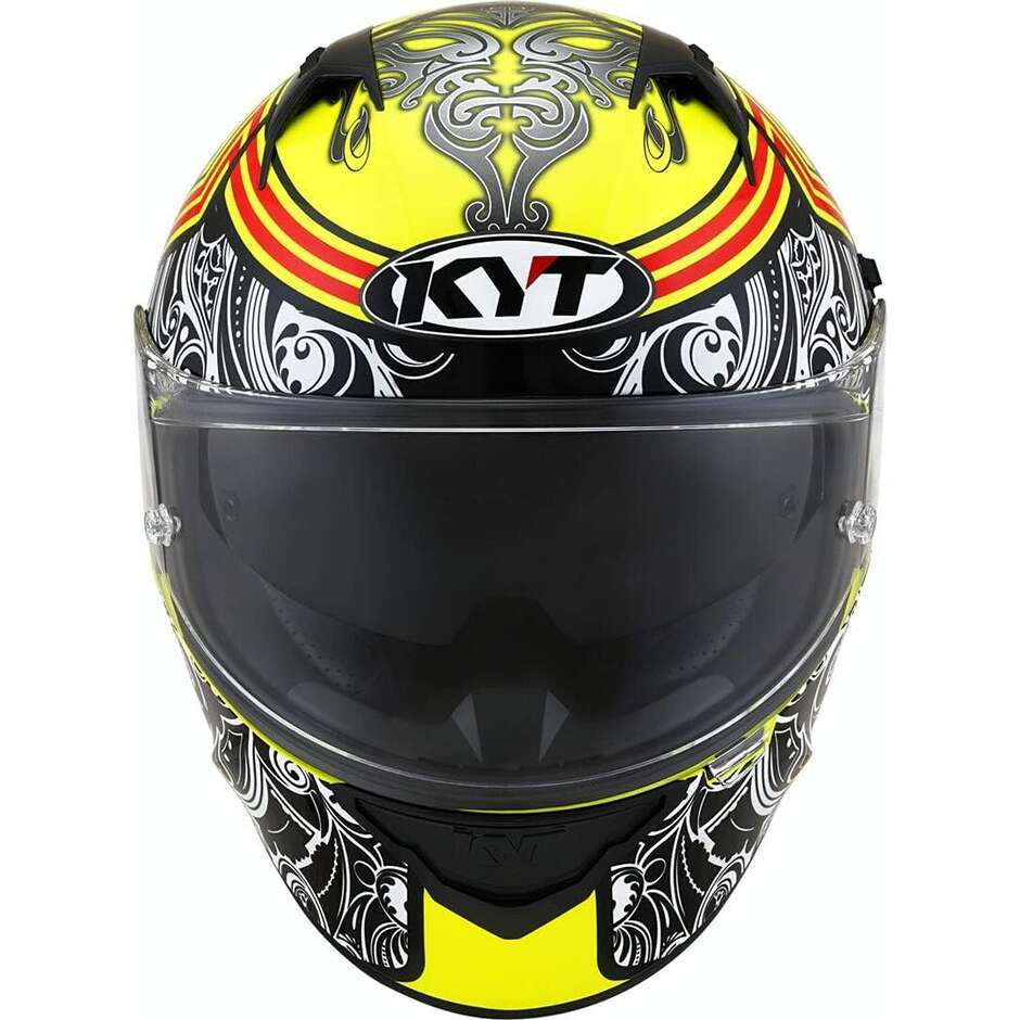 Integral Motorcycle Helmet KYT NF-R STEEL FLOWER Yellow