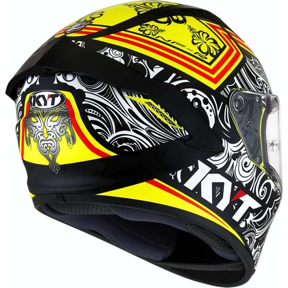 Integral Motorcycle Helmet KYT NF-R STEEL FLOWER Yellow