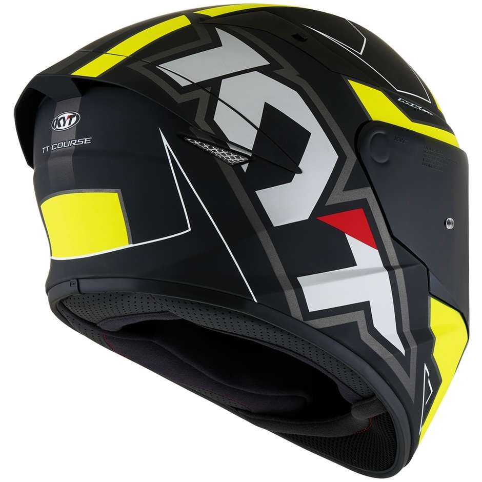Integral Motorcycle Helmet KYT TT-COURSE ELECTRON Matt Black Yellow