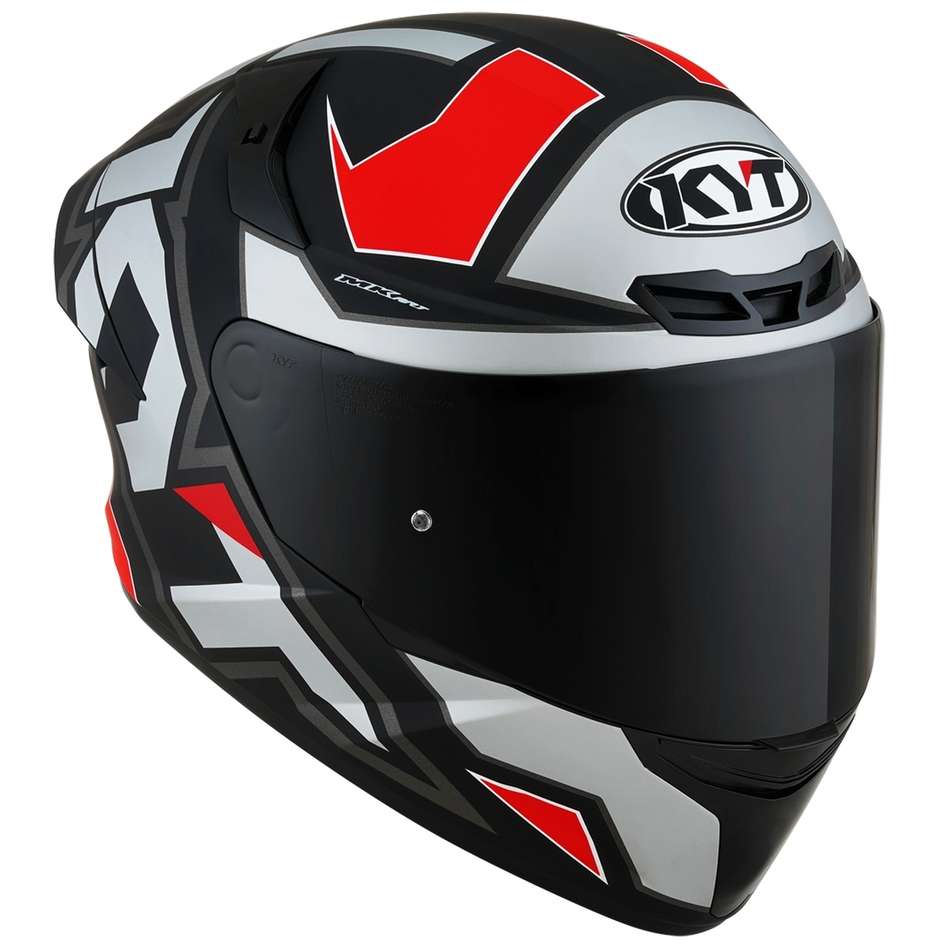 Integral Motorcycle Helmet KYT TT-COURSE ELECTRON Matt Gray Red