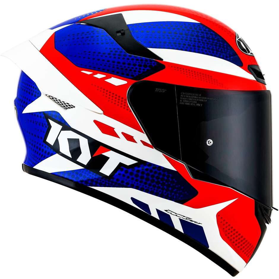 Integral Motorcycle Helmet Kyt TT-COURSE GEAR BLUE Red