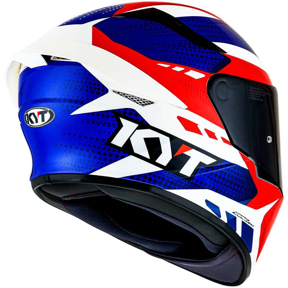 Integral Motorcycle Helmet Kyt TT-COURSE GEAR BLUE Red