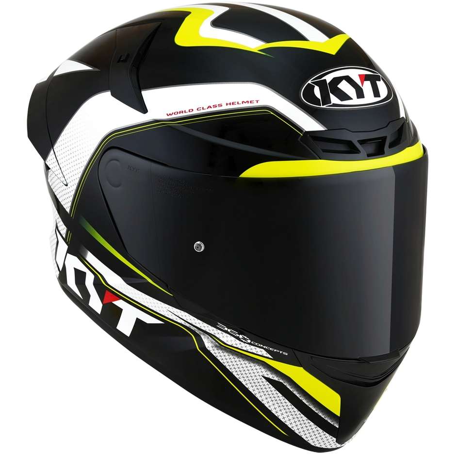 Integral Motorcycle Helmet KYT TT-COURSE GRAND PRIX Black Yellow