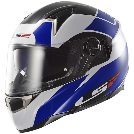 Integral Motorcycle Helmet LS2 Dart FT2 Thunderbolt White / Blue