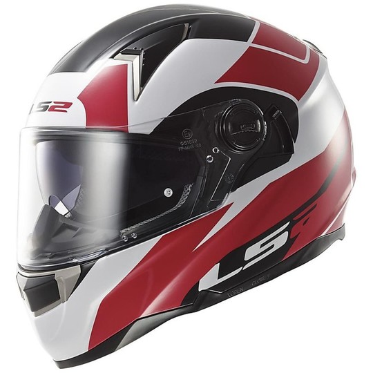 Integral Motorcycle Helmet LS2 Dart FT2 Thunderbolt White / Red