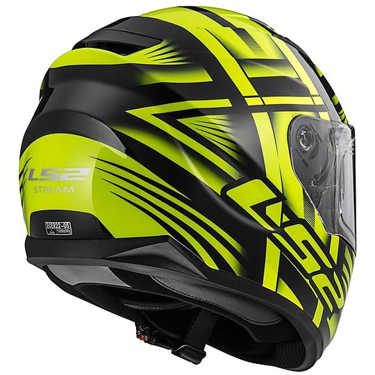 Integral Motorcycle Helmet LS2 FF320 Bang Black Yellow Hy Vision Double Visor