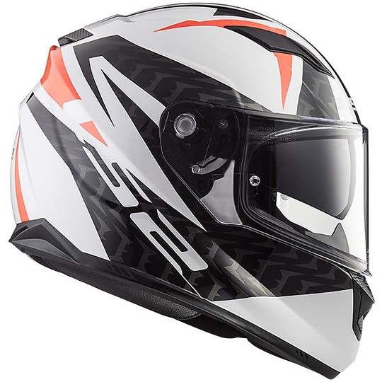 Integral Motorcycle Helmet LS2 FF320 Stream Evo COMMANDER White Black Red