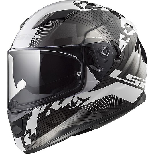 Integral Motorcycle Helmet LS2 FF320 Stream Evo HYPE White Black Titanium