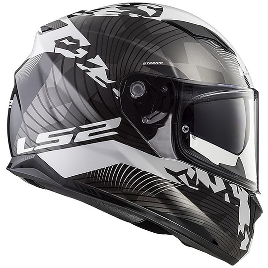 Integral Motorcycle Helmet LS2 FF320 Stream Evo HYPE White Black Titanium