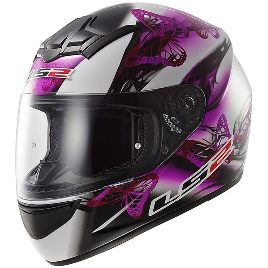 Integral Motorcycle Helmet LS2 FF352 Rookie Flutter White / Purple