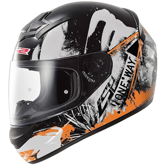 Integral Motorcycle Helmet LS2 FF352 Rookie One Orange Fluo