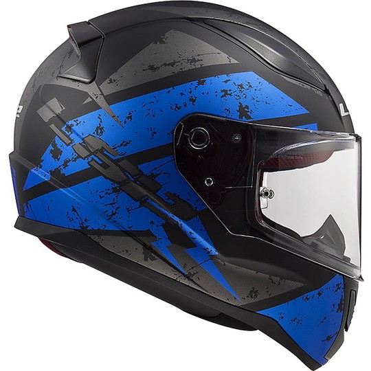 Integral Motorcycle Helmet LS2 FF353 RAPID Deadbolt Black Matt Blue