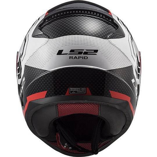 Integral Motorcycle Helmet LS2 FF353 RAPID Ghost White Black Red