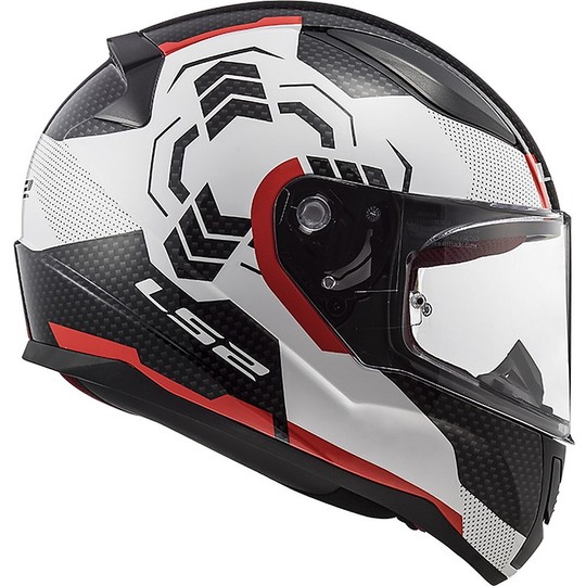 Integral Motorcycle Helmet LS2 FF353 RAPID Ghost White Black Red