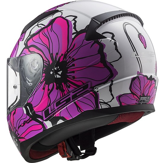 Integral Motorcycle Helmet LS2 FF353 RAPID Poppies Pink