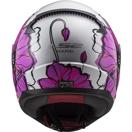 Integral Motorcycle Helmet LS2 FF353 RAPID Poppies Pink