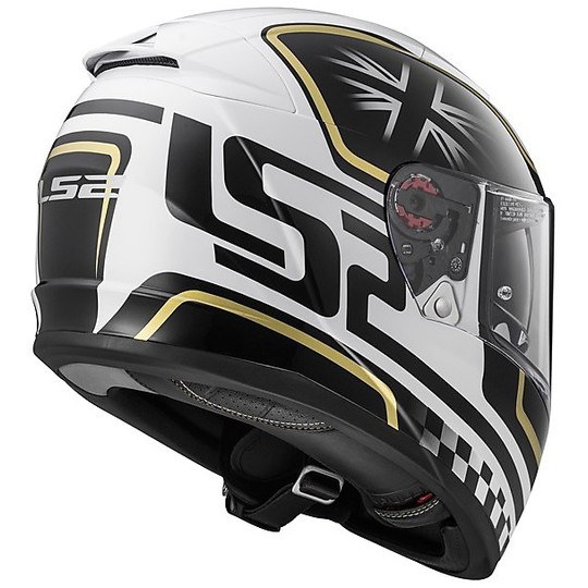 Integral Motorcycle Helmet LS2 FF390 Breacker Double Visor Classic Black White