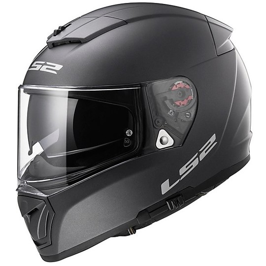 Integral Motorcycle Helmet LS2 FF390 Breacker Double Visor Solid Titanium Matte