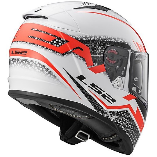 Integral Motorcycle Helmet LS2 FF390 Breacker Double Visor Split White Red