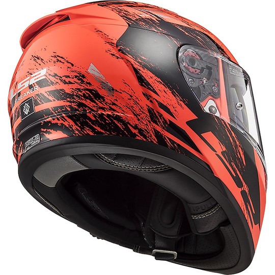 Integral Motorcycle Helmet LS2 FF390 BREAKER Swat Orange Fluo Black