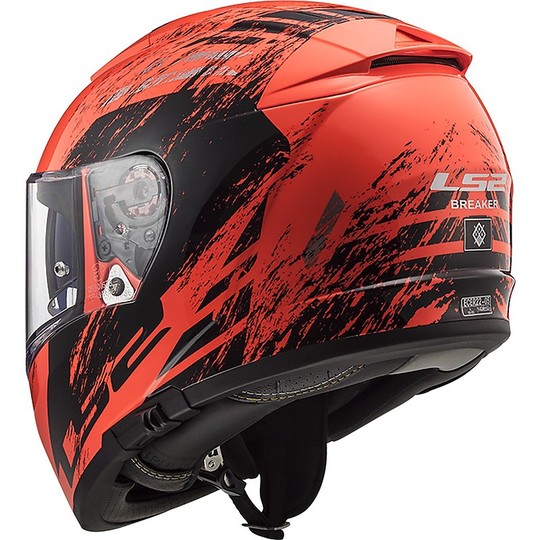 Integral Motorcycle Helmet LS2 FF390 BREAKER Swat Orange Fluo Black