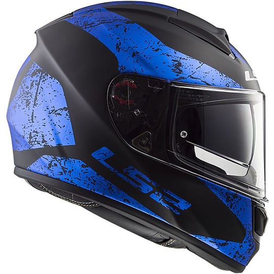 Integral Motorcycle Helmet Ls2 FF397 Vector Sign Black Blue Opaco