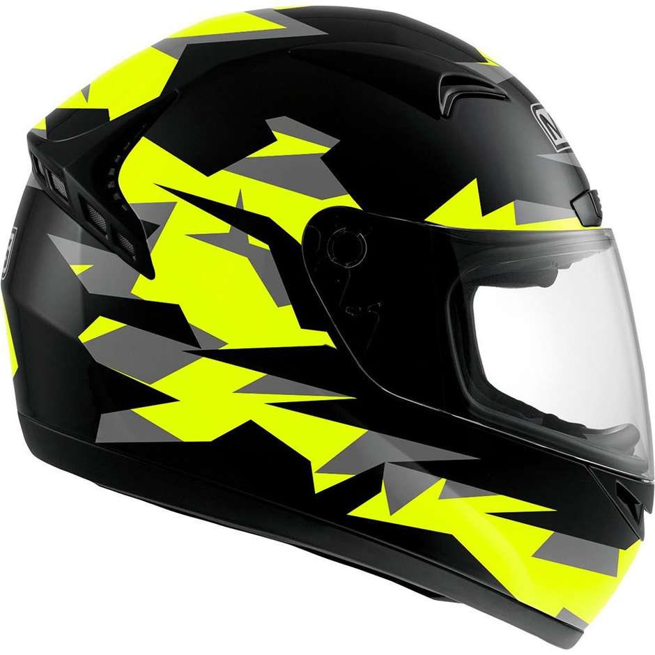 Integral Motorcycle Helmet Mds M13 FIGHTER Black Yellow Fluo Gray