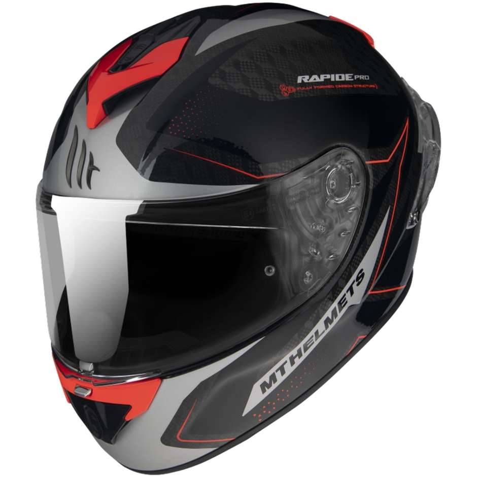Integral Motorcycle Helmet Mt Helmet RAPIDE PRO MASTER B5 Glossy Fluo Red