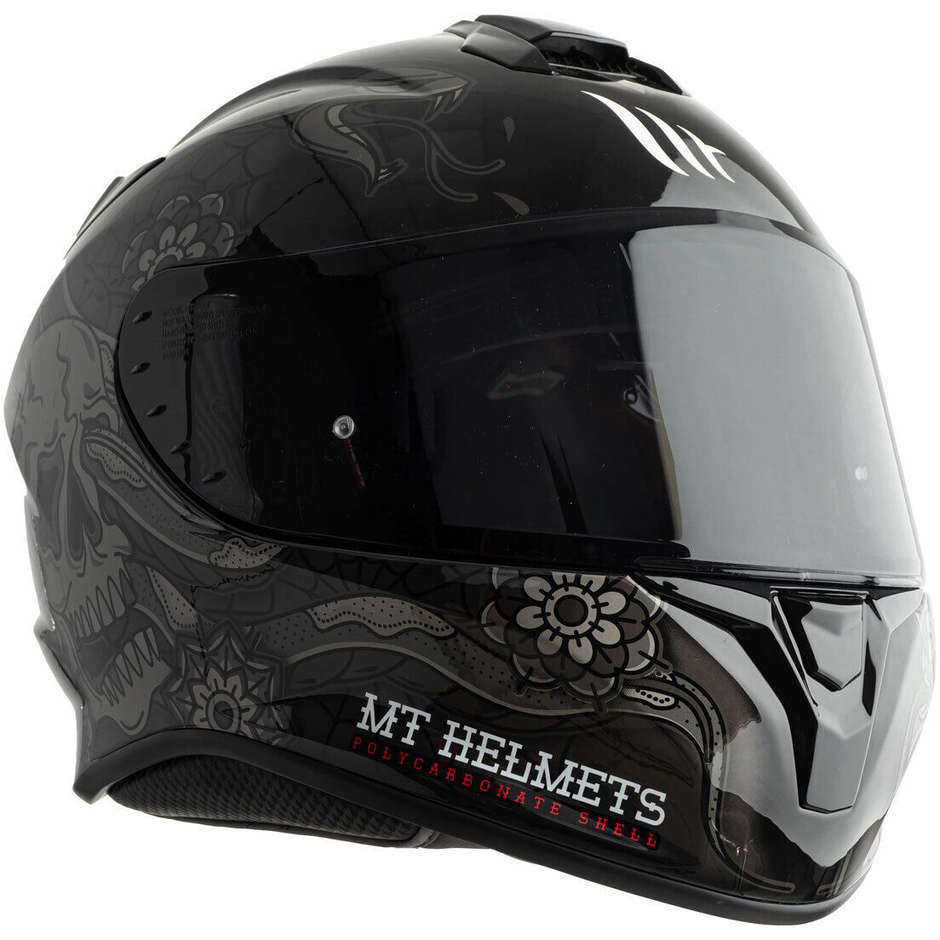Integral Motorcycle Helmet Mt Helmet TARGO Dagger E1 Glossy Black