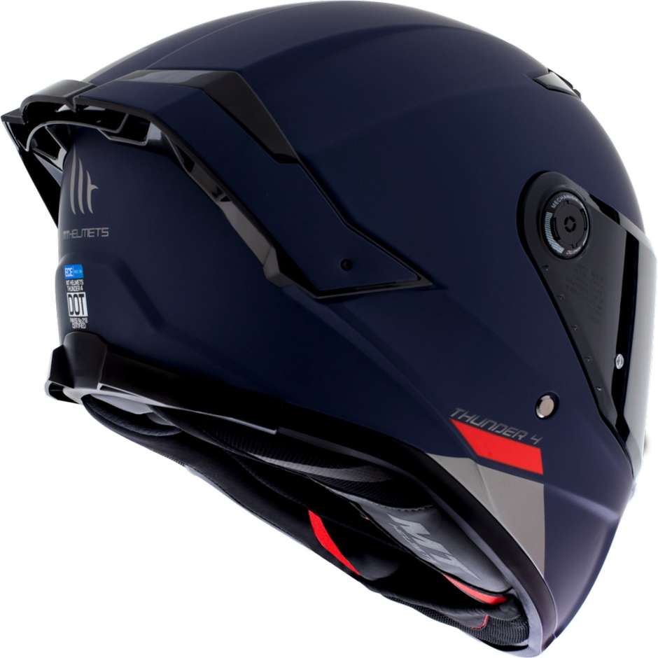 Integral Motorcycle Helmet Mt Helmet THUNDER 4 Sv Solid A7 Matt Blue