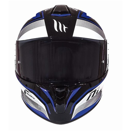 Integral Motorcycle Helmet MT Helmets Targo Interact A1 White Blue