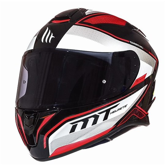 Integral Motorcycle Helmet MT Helmets Targo Interact A1 White Red