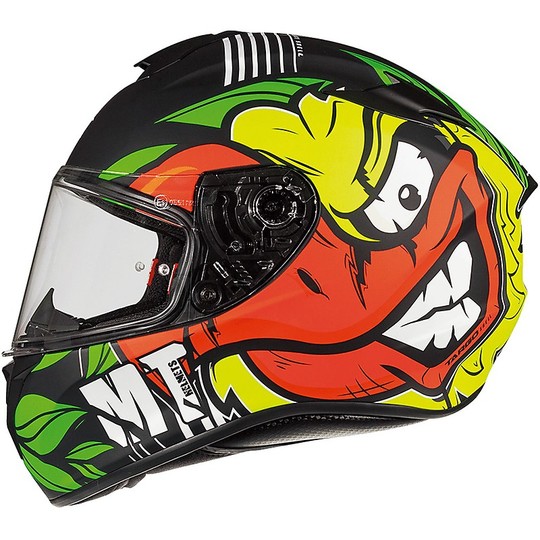 Integral Motorcycle Helmet MT Helmets TARGO TRUCK A2 Matte Black Fluo Yellow