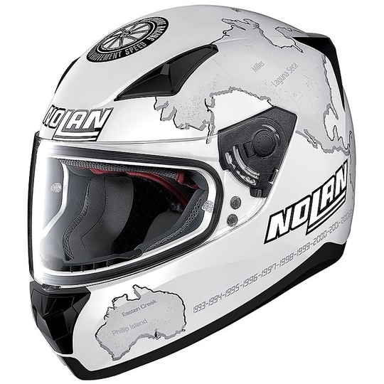 Integral Motorcycle Helmet Nolan N60.5 Gemini Replica 029 C. Checa Matt White
