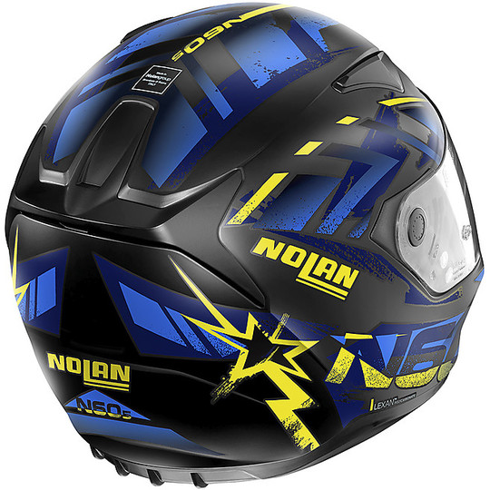 Integral Motorcycle Helmet Nolan N60.5 SECUTOR 072 Black Matt Blue Yellow